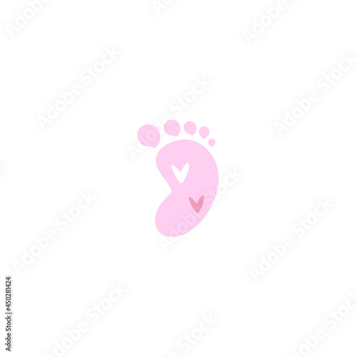 Baby foot print single vector illustration isolated on white background