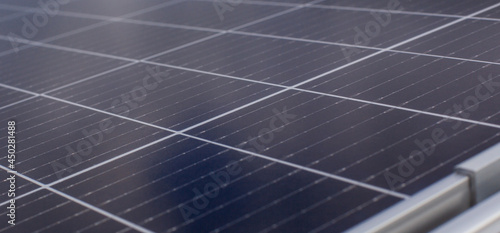 Close-up of Solar energy panel photovoltaics. Detail