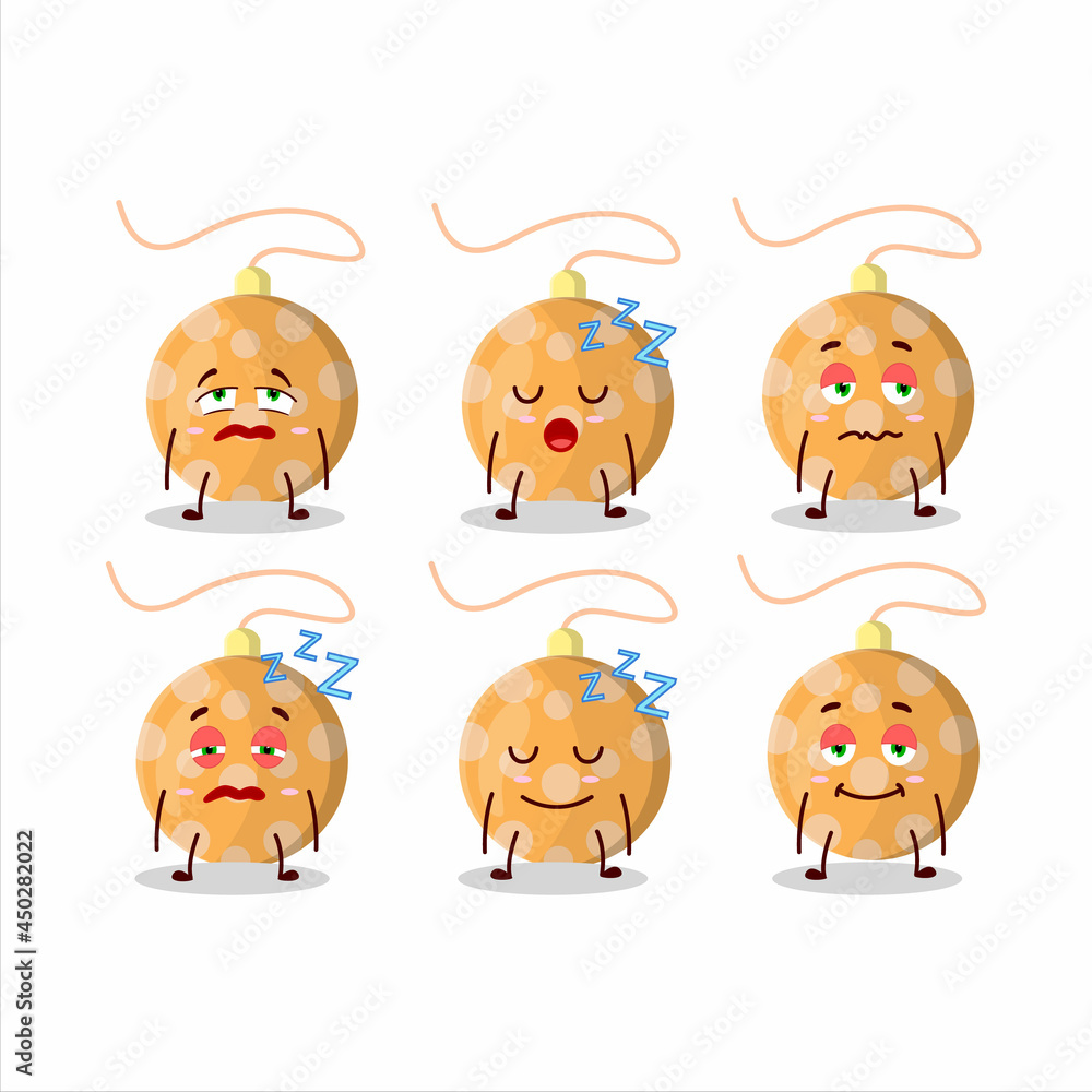 Fototapeta premium Cartoon character of christmas lights orange with sleepy expression