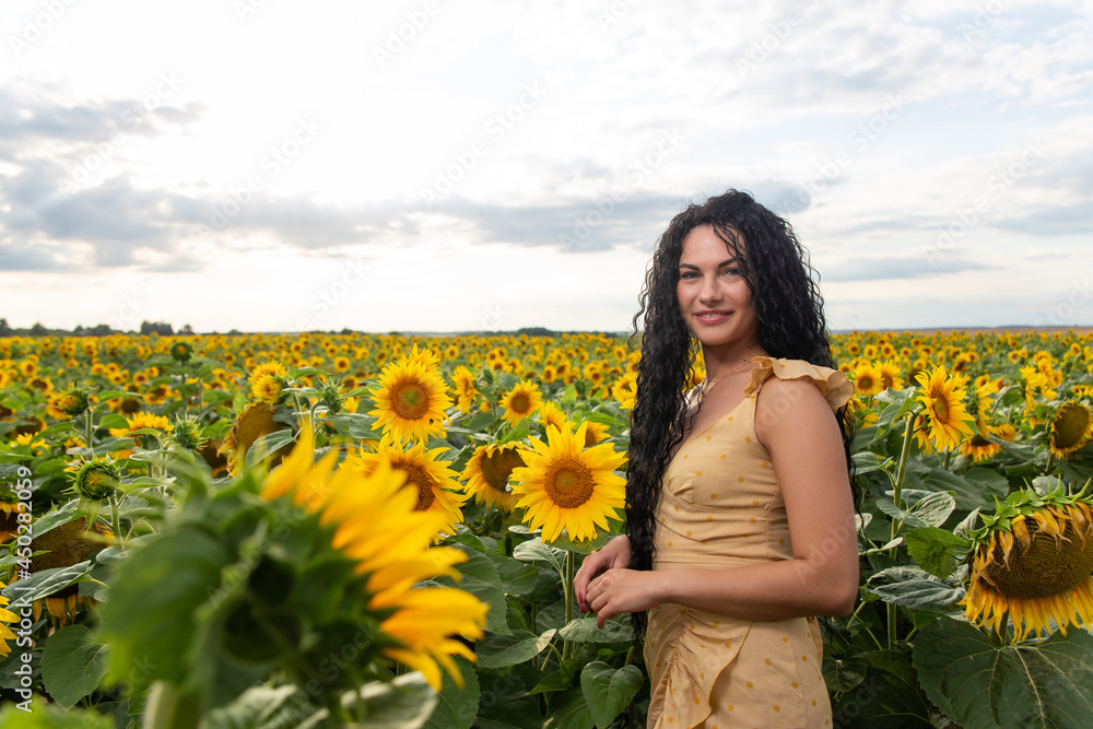 Portrait of a beautiful smiling dark-haired woman