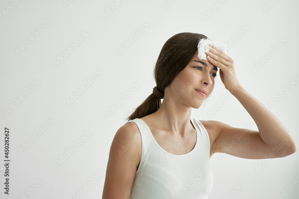 woman in white t shirt health problems lifestyle cold woman in white t shirt health problems lifestyle cold
