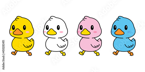 duck vector icon rubber duck logo shower bathroom bird chicken walking cartoon character symbol doodle illustration design