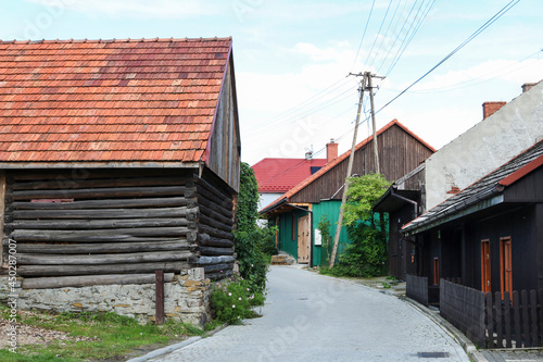 LANCKORONA, POLAND - AUGUST 09, 2021: Wooden architecture inscribed on UNESCO world heritage list