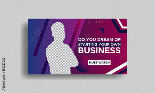 Business youtube thumbnail template design