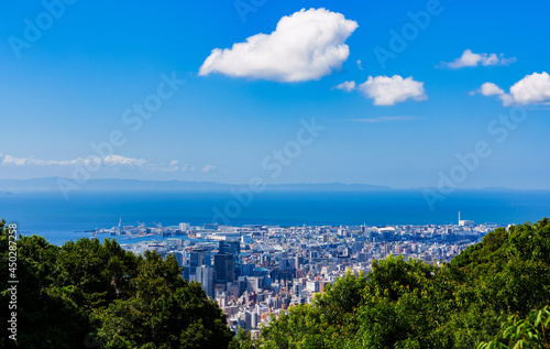 神戸市 俯瞰 パノラマ 【 夏 の 都市風景 】