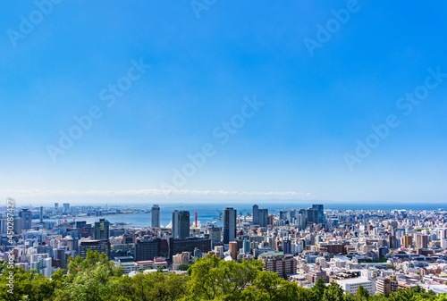 神戸市　俯瞰　パノラマ　【 夏 の 都市風景 】 © show999