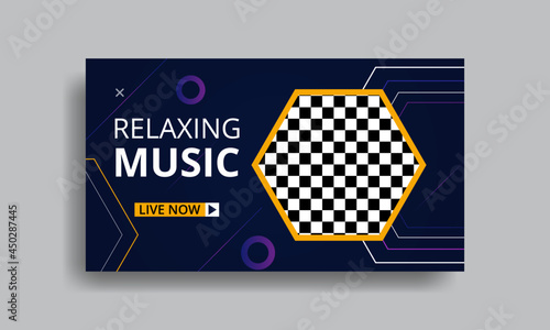 Live music youtube thumbnail template design 