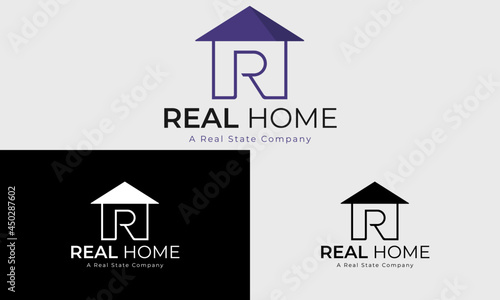 Minimalistic real estate R latter iconic logo