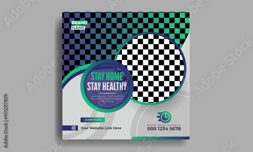 Medical social media banner template design vector