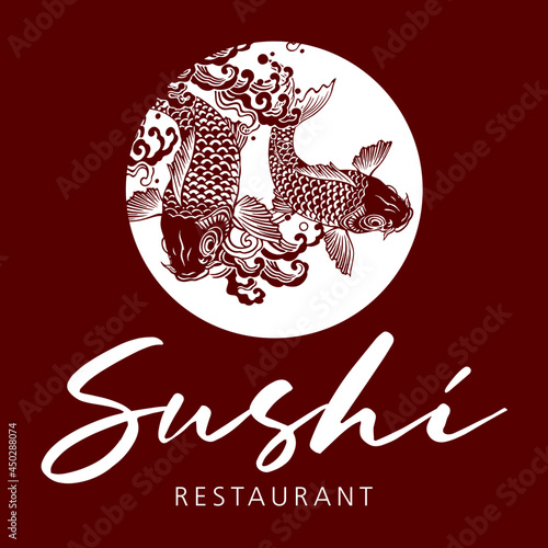 logo sushi bar restaurant japonais asiatique