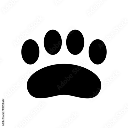 Paw stamp. Silhouette of the dog or cat paw