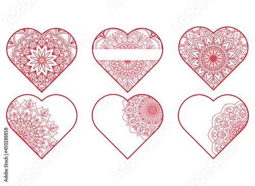 Cute Love Doodles Heart Frame Set.Love Elements Collection Free