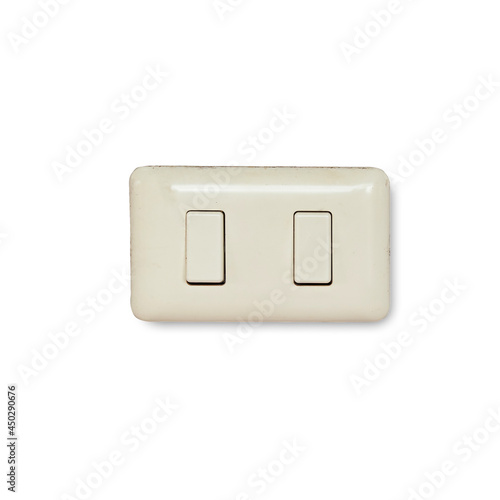 Light switch . off-on button isolated on white background.
