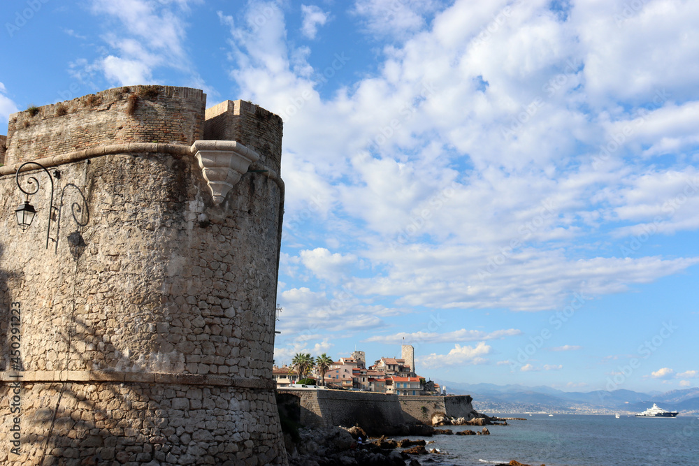 Teil der Stadtmauer von Antibes, Cote d'Azur, Frankreich