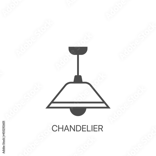 Chandelier vector icon. Simple modern chandelier for offices