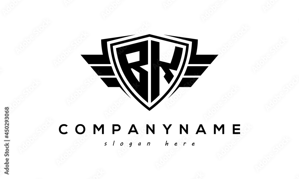 Wings shield letter BK logo vector Wings shield letter BK logo vector