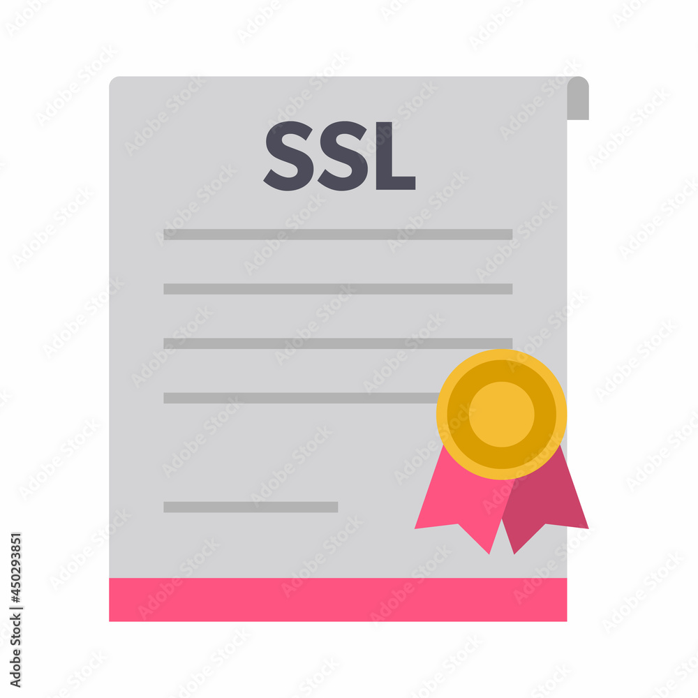 Ssl証明書のカラーイラスト Stock Vector Adobe Stock