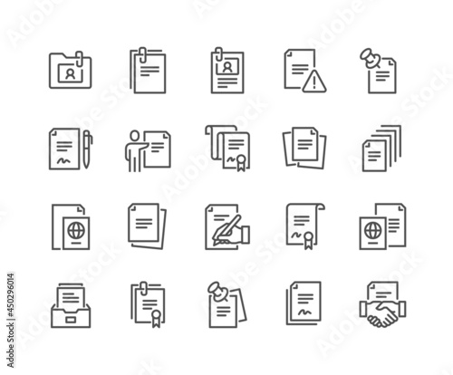 Fotografie, Tablou Simple Set of Documents Related Vector Line Icons