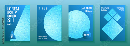 World Oceans Day brochure cover templates vector set.
