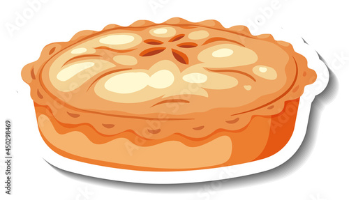 Homemade apple pie on white background