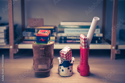 Sinterklaas feest, children put down the shoe, early in the morning, typical Dutch party tradition, get presents, sweets and a letter in your shoe, (put the shoe down) December 5, Santa claus, 