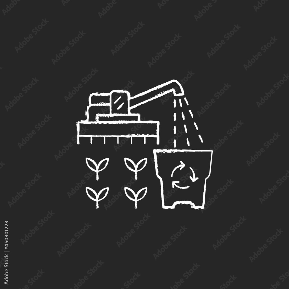 Provision surplus chalk white icon on dark background. Goods excess. Supply demand for products. Excessive amount of crop. Financial risk in farming. Isolated vector chalkboard illustration on black Provision surplus chalk white icon on dark background. Goods excess. Supply demand for products. Excessive amount of crop. Financial risk in farming. Isolated vector chalkboard illustration on black
