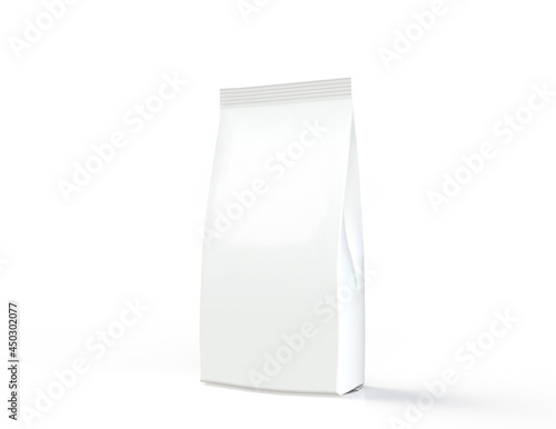 Flexible packaging mock-up with shadow and reflection