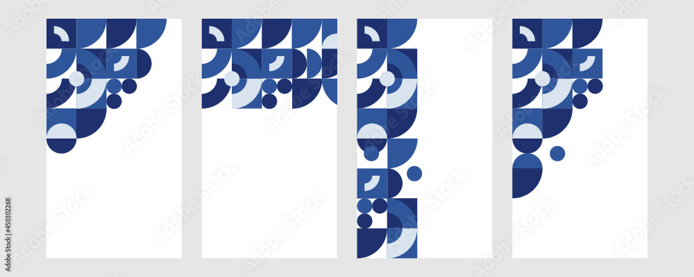 Fototapeta premium Geometric pattern background of vector Scandinavian abstract color or Swiss geometry prints design with rectangles, squares and circles. Flat mosaic geometric design