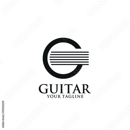 Guitar and Letter G vector illustration.