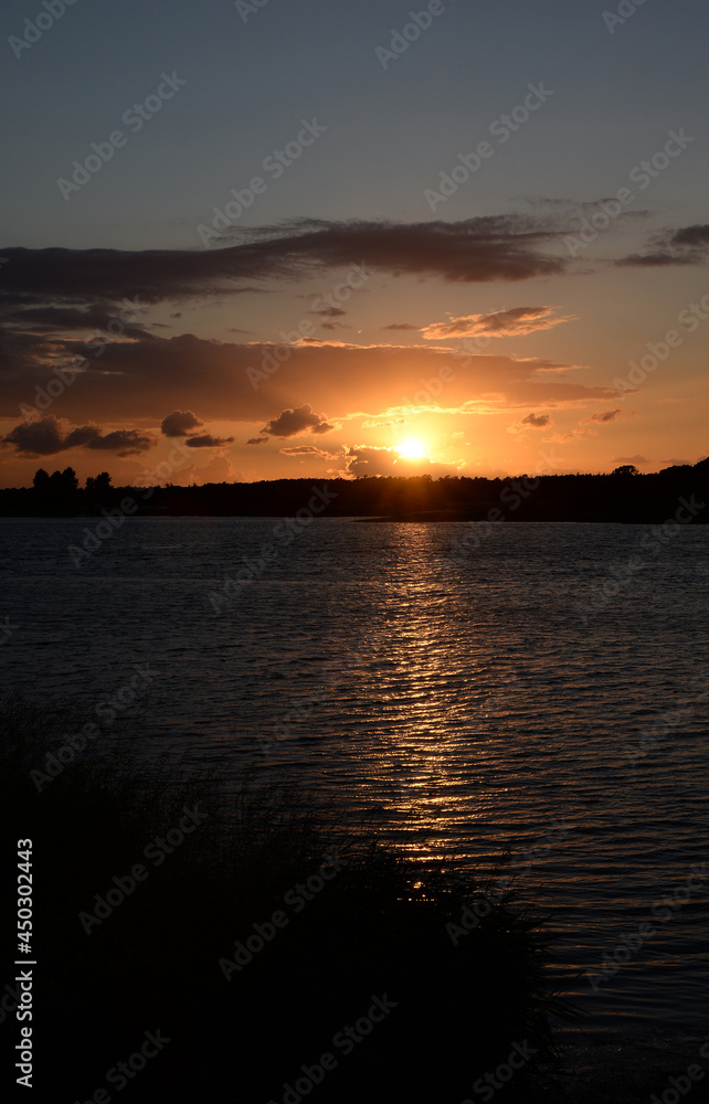 Abend bei Mursewiek, Ruegen; Blick nach Ummanz