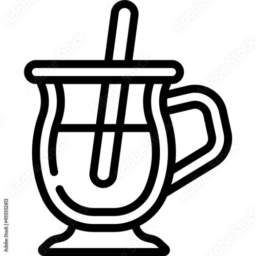 mulled wine line icon
