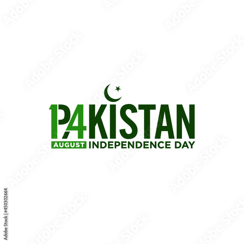 Pakistan 14 August Independence Day. Logo Design. Vector Illustration.