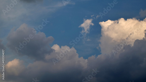 sky and cloud ,Picturesque view of beautiful blue sky with fluffy white clouds