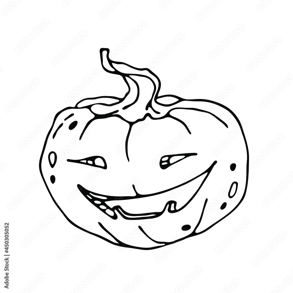 Jack's lantern, vector on a white background. Element for autumn decorative design, halloween. Jack's lantern, vector on a white background. Element for autumn decorative design, halloween.