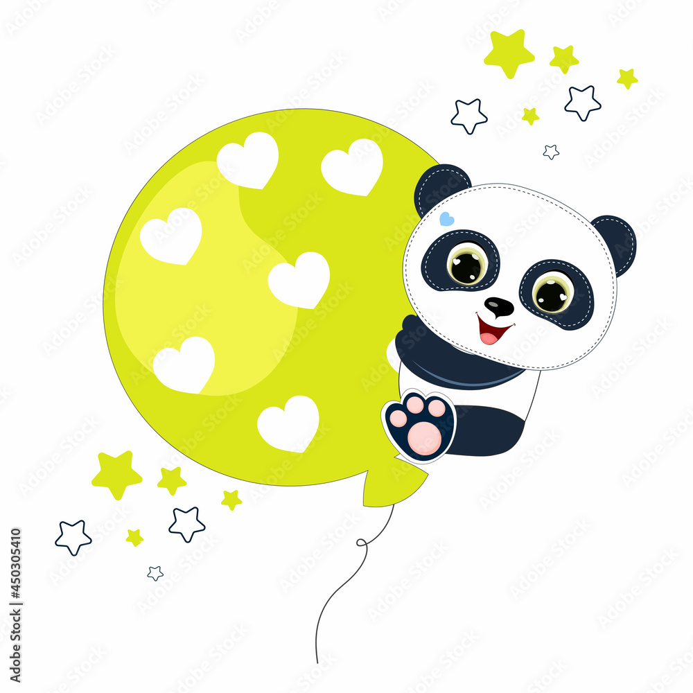Cute Cartoon little panda floating with big balloon vector illustration. Perfect for greeting cards, party invitations, posters, stickers, pin, scrapbooking, icons. Cute Cartoon little panda floating with big balloon vector illustration. Perfect for greeting cards, party invitations, posters, stickers, pin, scrapbooking, icons.
