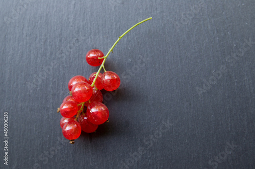 red currants on a blackboard