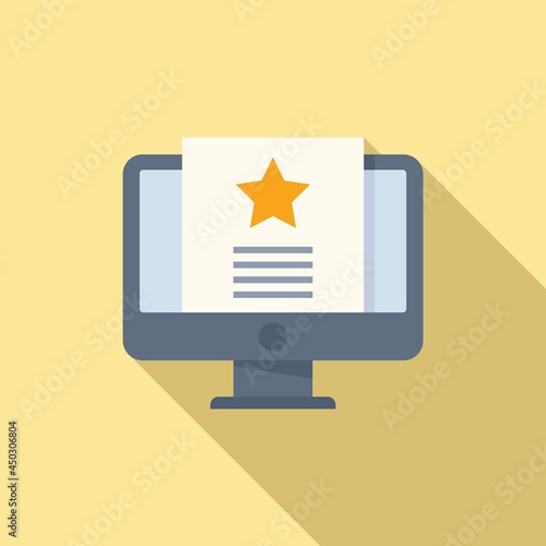 Quality monitor icon flat vector. Digital experience