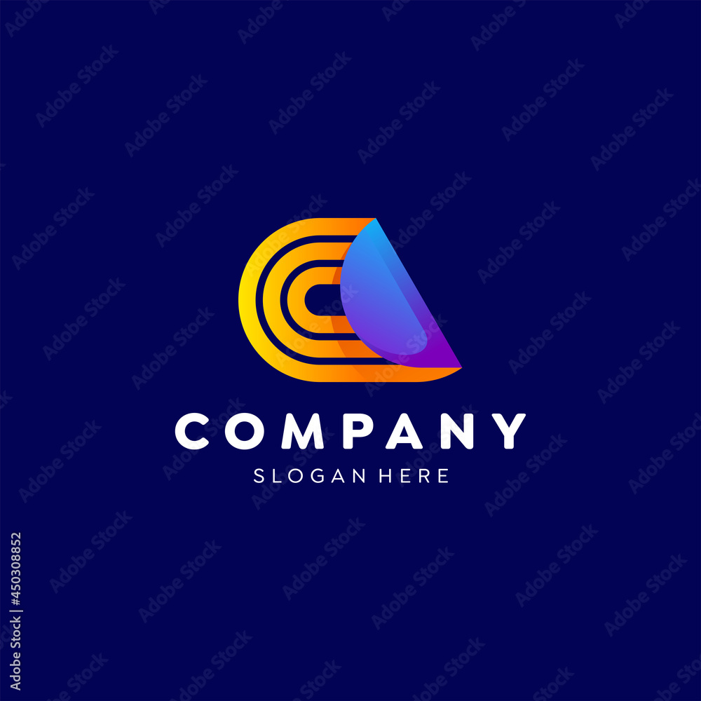 Letter c logo colorful gradient template design Stock Vector | Adobe Stock