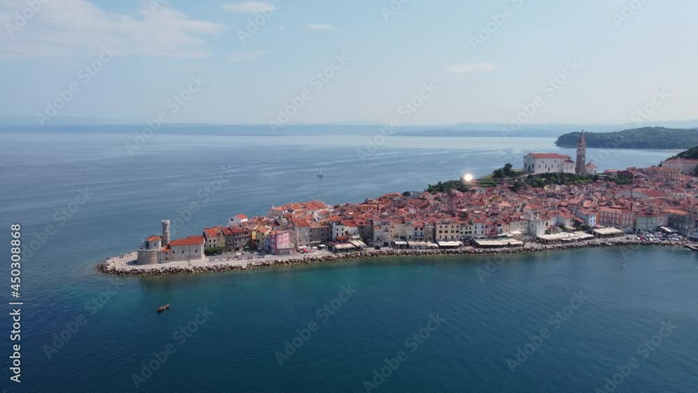 Aerial view of the amazing town of Piran in Slovenia. Aerial view of the amazing town of Piran in Slovenia.