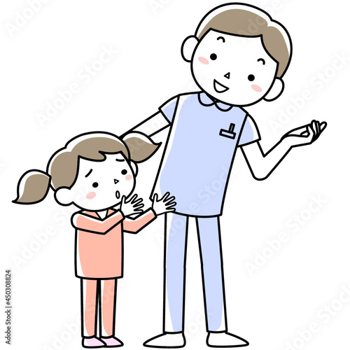 入院患者の子どもと看護師