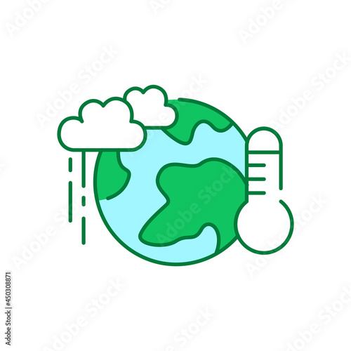 Climate action color icon. Corporate social responsibility