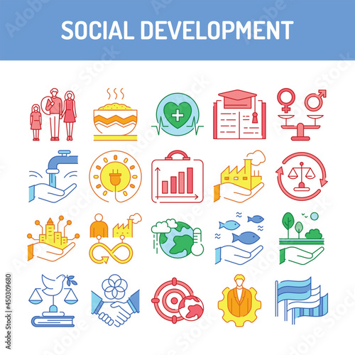 Corporate social responsibility sign. Sustainable Development Goals illustration.