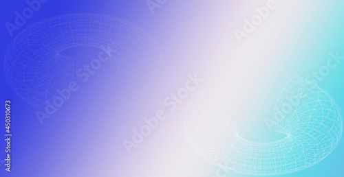 Gradient blue background. Illustration with a geometric spiral. Copy space