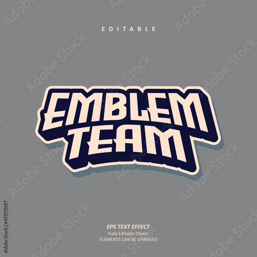 emblem team sport text effect editable premium vector