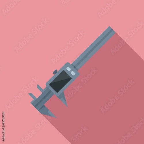 Digital caliper icon flat vector. Calliper vernier