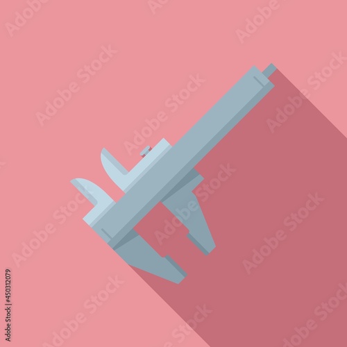 Rule caliper icon flat vector. Calliper vernier