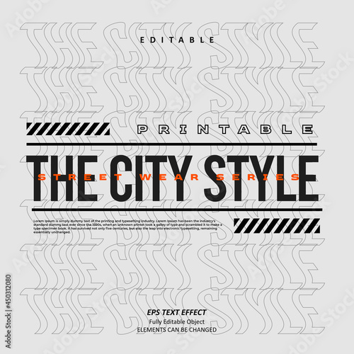 the city style street wear stacked text effect editable premium vector