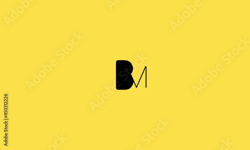 BM vector is a simple design vector with black color and yellow background.