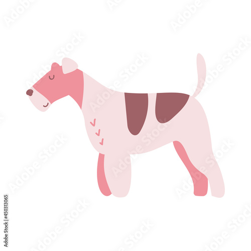 Isolated vector illustration of a Fox terrier dog