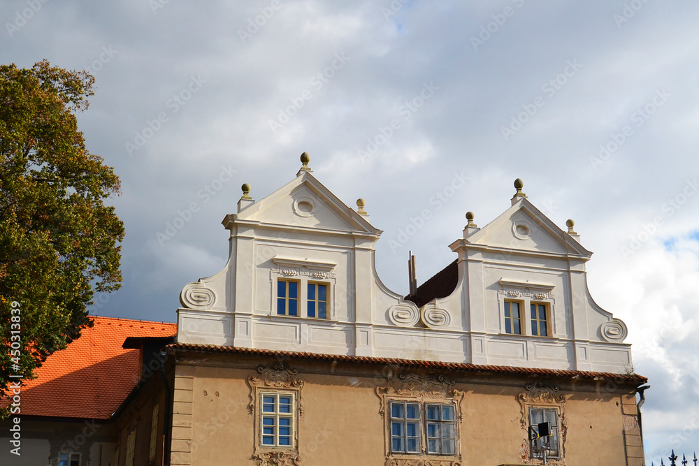 Fototapeta premium Historic beautiful building in the Old Town of Kutna Hora. Central Bohemian Region, Czech Republic.